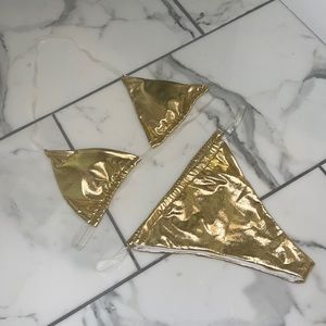 NWOT Gold Transparent Bikini